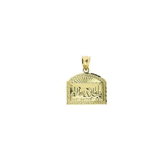 10K Real Gold Rope Chain and Last Supper Pendant Set - Picture 6 of 10